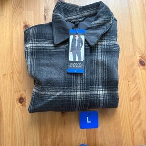 Banana Republic Charcoal Plaid Shirt